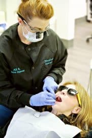 Dentist working on a patient