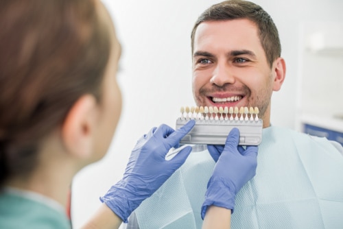 Man smiling at the dentist